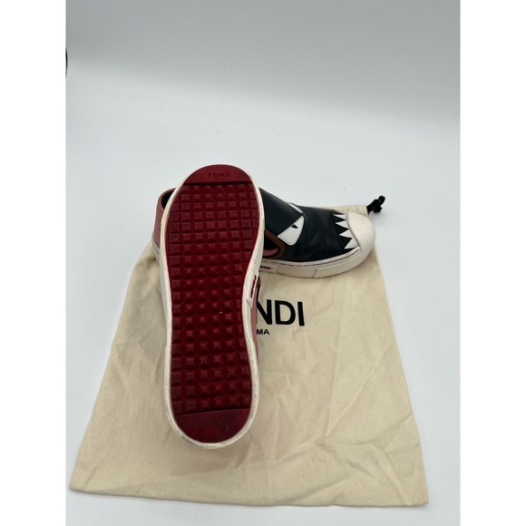 Fendi Pink Leather Monster Bug Slip on Sneakers w/ Dustbag sz 35 - Picture 8 of 9